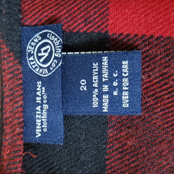 Vintage Venezia Jeans Black & Red Mini 100% Acrylic Skirt Women's Size 20 - Picture 9 of 10